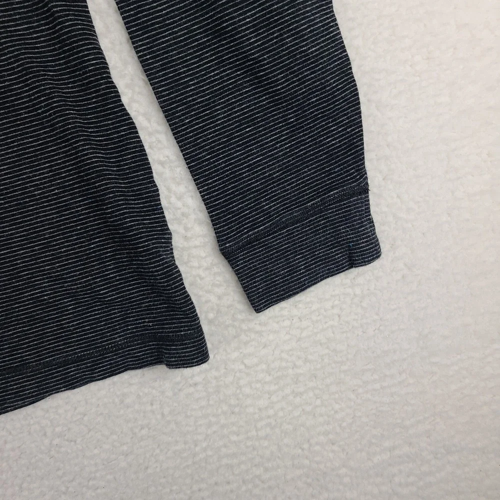 BUGATCHI Sweater Mens Medium Black Gray Striped Quarter‎ Zip Sweatshirt GC